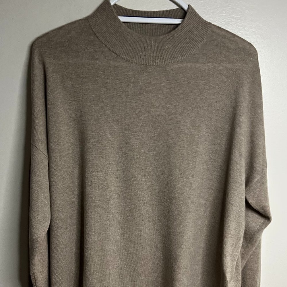 Madewell Ashbury Mock Neck Sweater Heather Hazelwood Size L